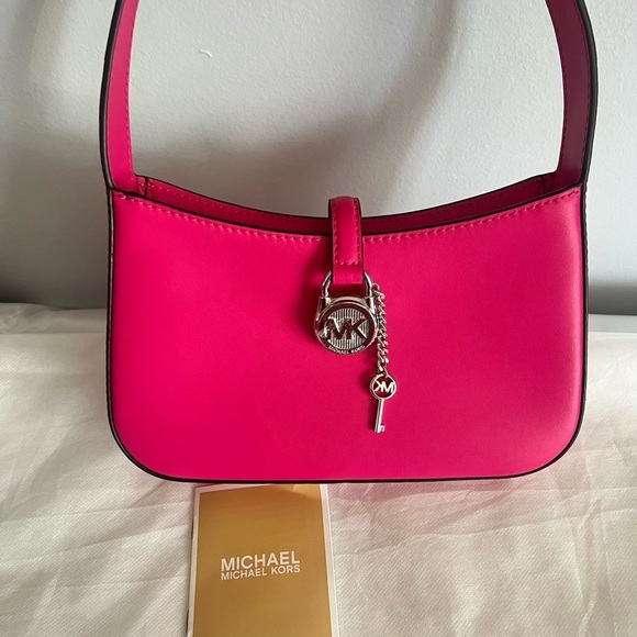 Michael Kors Handbags - Michael Kors Lyra Small Leather Pouchette Bag